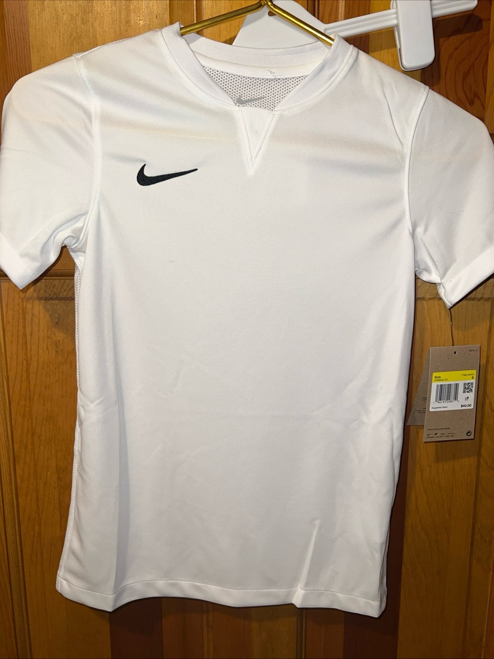 Nike White Dri-FIT Short Sleeve Soccer Jersey youth sm